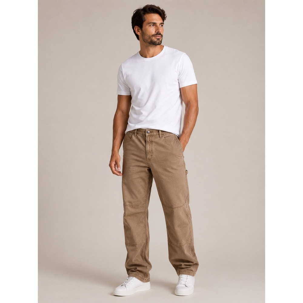 RedHead Ranch Men 35x32 Tan Brown Ranch Fit‎ Boot Cut Double Knee Canvas Pants